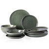 AmorArc Ceramic Dinnerware Sets,Handmade Reactive Glaze Plates and Bowls Set,Highly