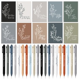 Affrolling 60 Pcs Christmas Inspirational Notebooks Motivational Mini Notepads Aesthetic Notebook and Pen Team Gifts for Thanksgiving Coworker Employees Appreciation Gifts (Neutral Colors)