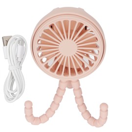 Mini Portable Fan 3 Speed 360° Rotatable Rechargeable Desktop Fan with Flexible Tripod for Office Bedroom CampingPink