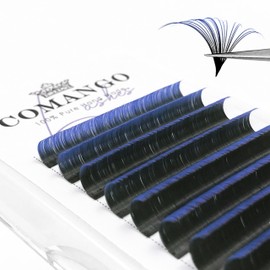 CoMango Colored Lash Extension, Ombre Colored Easy Fan Lashes are Black at The Root and Gradually Change to Blue Color Towards the Tip, Pops of Color Creates a Gorgeous,Charming Sexy Appearance.