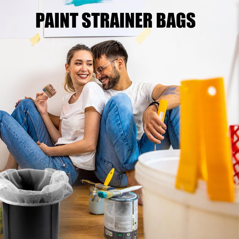 10Pcs Paint Strainer Bags, 1 Gallon Nylon Filter Bags White