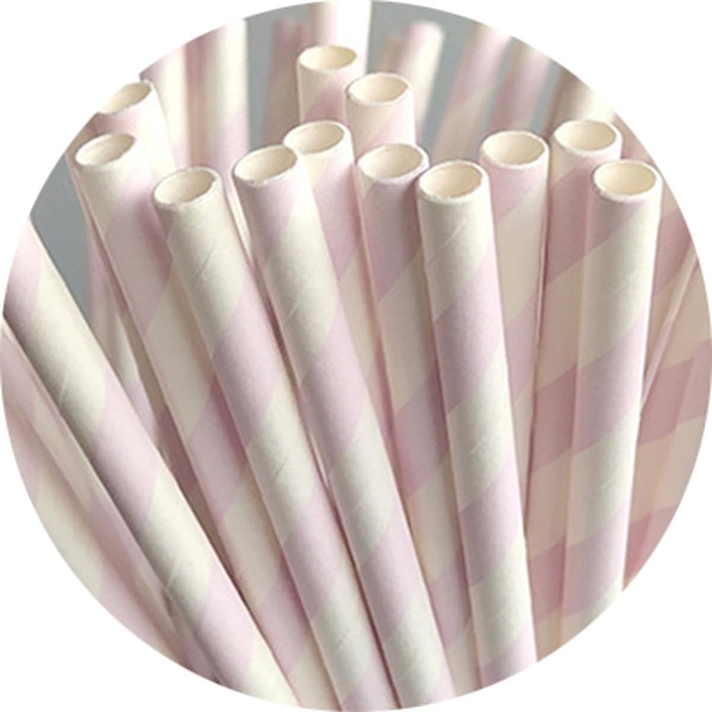 Haobase 50Pcs Paper Drinking Straws, Biodegradable Paper Straws for Drinking