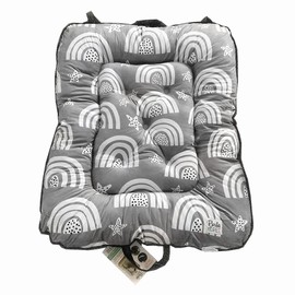 Woombie PortaPet, Portable Lazy Dog Lounger Bed in A Bag, Travel Pet Bed with Easy Carry Handles, Zips Shut to Carry Toys and Treats, Gray Rainbow, Large