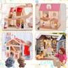 SRunDe Sets of 7 Doll House Figures, People Wooden Dollhouse
