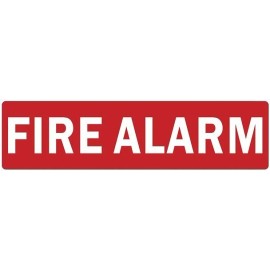 BUILDINGSIGNS.COM FIRE Alarm Sign (RED,Double Sided Tape, Aluminium 2X7.75-Rust Free)--REF24-1
