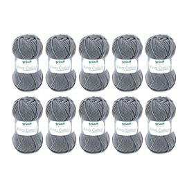 Gründl King Cotton 1 Pack 10 x 50g Ball Knitting Wool/Yarn 55% Polyacrylic and 45% Egyptian Combed Cotton, 28 x 31 x 7 cm