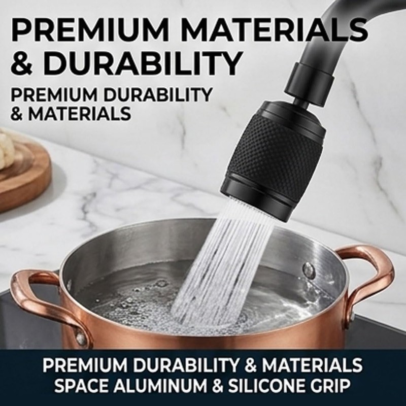 Splash Proof Booster Swivel Kitchen Filter Tap, Universal 360°Rotation Kitchen