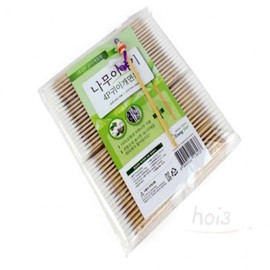 Hoi Hygienic Cotton Swabs 400pcs Cosmetic Swabs Wooden Cotton Swabs 3ea