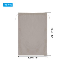 PATIKIL Shoe Dust Bag, 16 Pack Duster Flannel Shoes Pouch with Drawstring Washable Breathable Travel Shoe Bags for Home Luggage Storage, 12x17 Gray