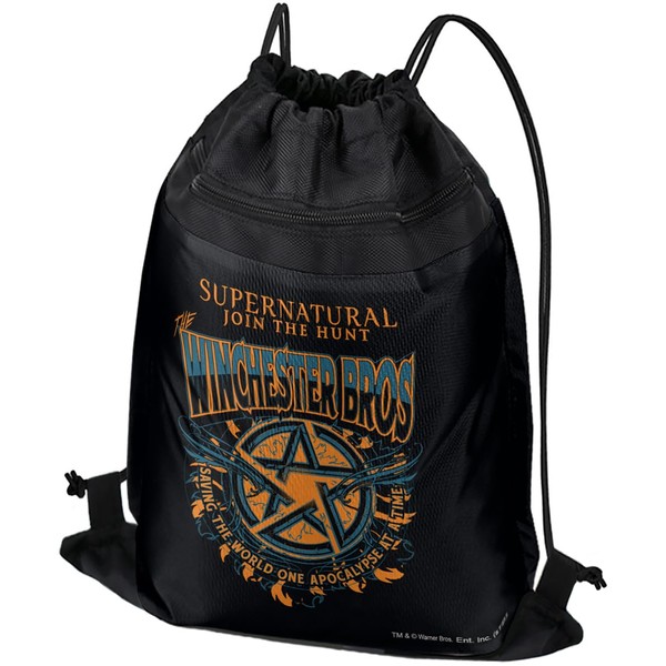 LOGOVISION Supernatural The Winchester Bros Drawstring Backpack Sports Bag Sackpack