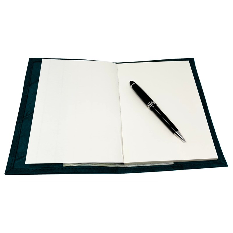 NELUHA Notebook A5 Blank Refillable Teak Leaves Vegan Sustainable Leather