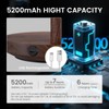 Vadifula Cordless Table Lamp, Rechargeable Wooden Table Lamp with Touch