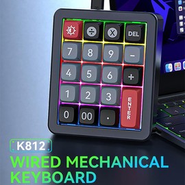 JOMAA 20-Key Macro Programmable Numeric Gaming Keyboard - Hot-Swappable Keys/Gasket Structure/Detachable Cable/Aluminum Alloy Body/RGB Lighting/Type-C Interface (Pink)