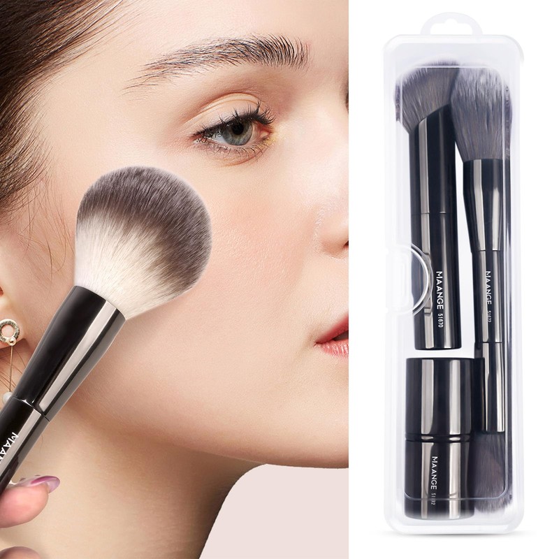 MAANGE 3 PCS Foundation Makeup Brush Set, Double-ended Contour Brush