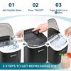 EUHOMY Countertop Ice Maker Machine with Handle, 26.4lbs Per Day,