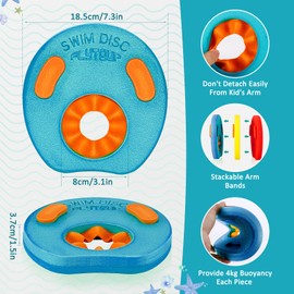 LTXDJ Kids Armbands Float Arm Bands 6PC, Learn to Swim Armbands for Child Junior EVA Foam Swimming Aids for Kids 3-6 Years (Red + Yellow + L-Blue(recessed-6pc))