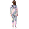 Arshiner Girl's 2 Piece Tie-dye Pullover Hooded Sweatshirt Set Sweatsuits