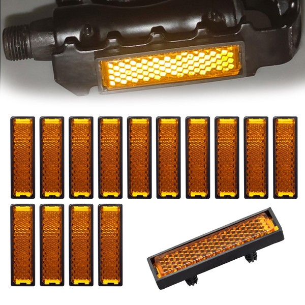 HUPCNF Pack of 16 Reflectors for Bicycle Pedals, Pedal Reflector,
