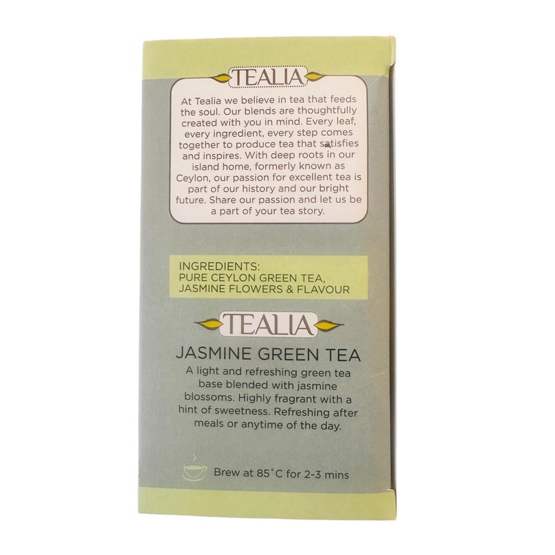 Tealia Premium Jasmine Green Tea – Light & Aromatic, Naturally