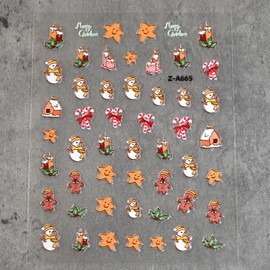 Christmas 2025 Nail Sticker for Nail Art 5D Embossed Self-Adhesive 6PCS Set 2