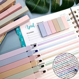 EVERTHJ Textmarker Pastell Set with Aesthetic gelstifte, No Bleed Dry Fast Highlighter Marker Pens and Schulsachen Aesthetic Stifte 0.5 Fine Point Schwarz for Bible School Supplies Office