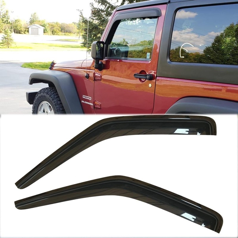 2pcs Original Shatterproof Rainproof Side Window Wind Deflector for Jeep