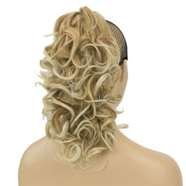 IMISSU Messy Curly Hair Short Claw Ponytail Hair Extensions Pony Tail Clip in Hairpieces (Beach Blonde)