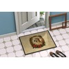 Caroline's Treasures DAC2421MAT Saluki Christmas Flowers Doormat Front Door Mat
