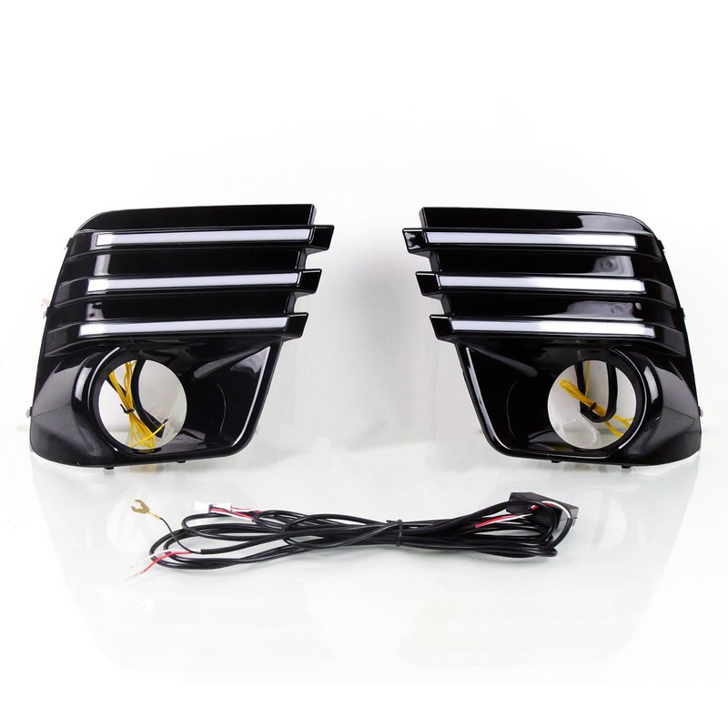ECAHAYAKU LED Front Bumper DRL Fog Light With Sequential Turn