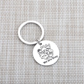 AKTAP Skz Keychain SKZ Character Jewelry for K-POP Fans Gift We are Stay Keychain Stay Kids Fandom Gift (Skz Keychain)