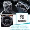 BKEPDY Pack of 3 Grey Leopard Print Plush Ringless Elastic