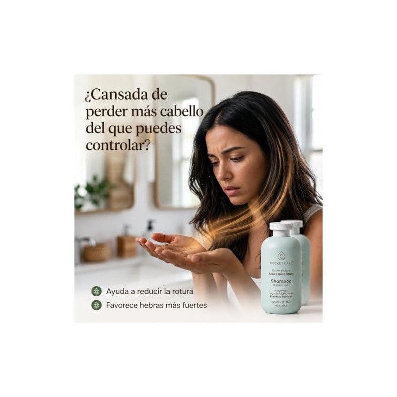 Shampoo Anticaída con Romero y Sábila – Fortalece y Engrosa