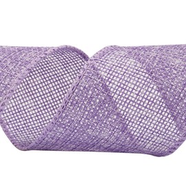 Joycrosso Burlap Wired Edge Ribbon 2 inch x 10 Yards, Lt. Purple, Ideal for Crafting, Gift Wrapping, Wreath, Christmas Tree, and Rustic Wedding Decorations