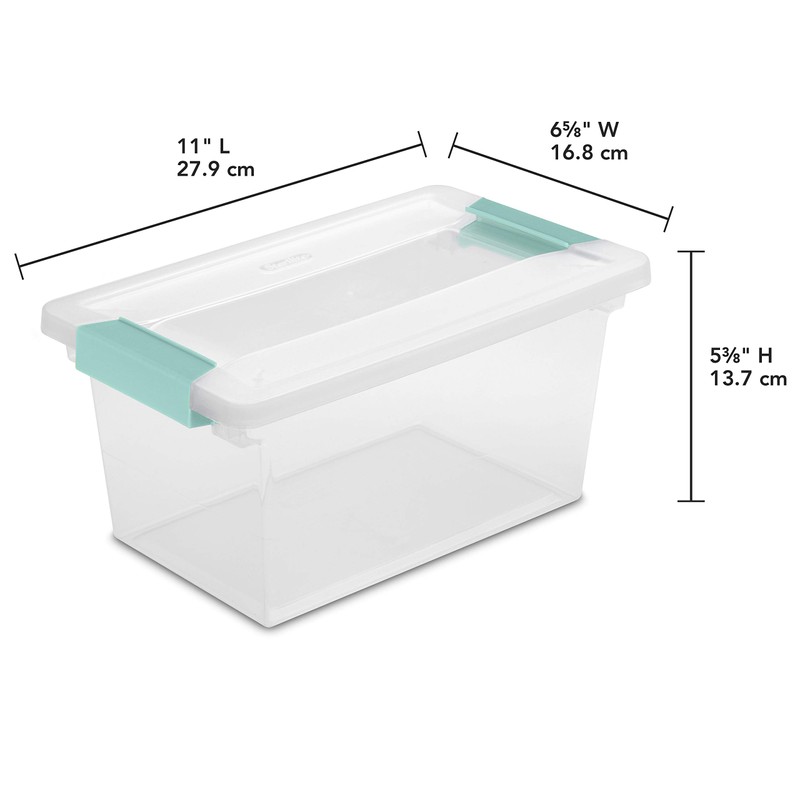 Sterilite Medium Clip Storage Box, Clear (pack of 4)