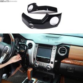 CSKT2022 GLoss Black Center Conosle Air Vent Trim Frame Cover Fit For Tundra 2014-2021