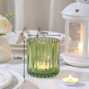 Green Large Votive Candle Holder Set of 8, Tea Lights
