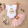 Ippopozzahah Baby Girl 1st/2 Birthday Outfits ONE Cotton Romper TuTu