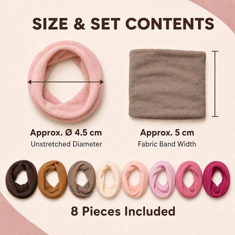 8 Pcs Hair Scrunchies for Women - Seamless Polyester Scrunchies