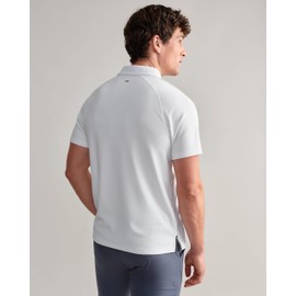 Rhone Men's Regatta Pique Polo - Anti Odor, Moisture-Wicking Lightweight, Golf Polo Shirt for Men (White, Large)