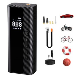 U-VKK Elektrische Luftpumpe, Akku Luftpumpe 5200mAh 150PSI, Wiederaufladbare Tragbarer Luftkompressor LCD Display, Mobiler Mehrzweckkompressor, Für Fahrräder, Motorrad, Bälle und Schwimmringe