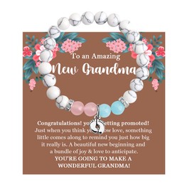 MYOSPARK New Grandma Gift First Time Grandma Necklace Grandma to Be Jewelry Baby Announcement Gift for New Grandma (New Grandma bead BR)