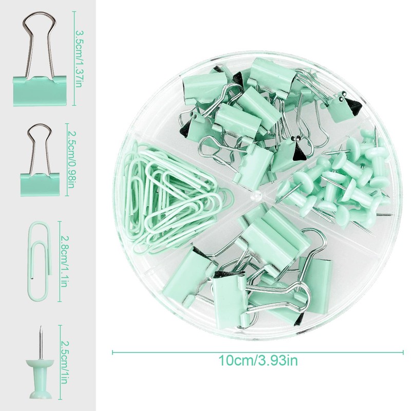 Rumyve 72PCS Binder Clips and Push Pins Set - Office