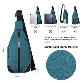 WATERFLY Anti-Theft Sling Bag for Men and Women, Chest Bag, Hippie Crossbody Bag, Multipurpose Daypack