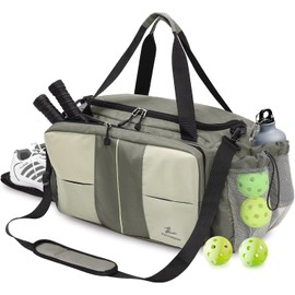 ZUMWORGION® 2-in-1 Pickleball Bag & Gym Backpack - 40L Large Sports Duffle for Men Women: Tote | Crossbody - Unisex Pickle Ball Bag Gifts: Sling Strap, Waterproof Compartments, Insulating Bag (Black)