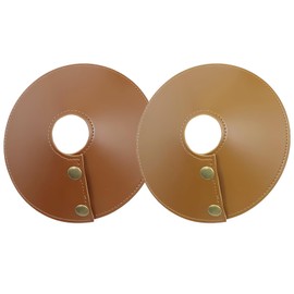 JANKOW Leather Lamp Shade, Brown Leather Lamp Shade, Waterproof Lamp Shade PU Leather Shade Protective, for Case Outdoor Camping Tent Decorati (2Pcs)