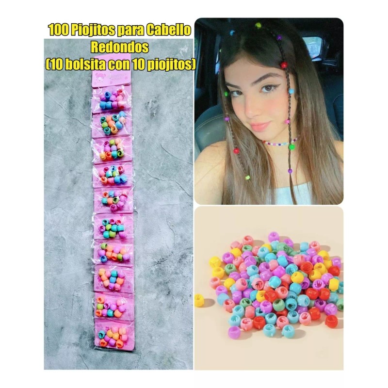 KH Tira De 10 Bolsas Piojitos Colores Cabello Broches Niña