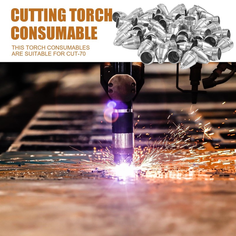 Tuperoymse 100Pcs P80 Plasma Cutting Torch Consumable Cutting CNC 60A