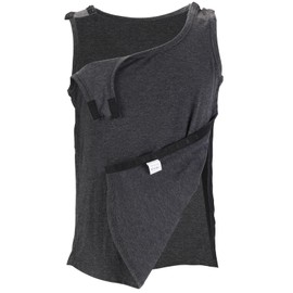 Blamoche Post Unisex Shoulder Surgery Shirts, Snap Open Tearaway Shirt, Shoulder Recovery Tank Tops, Full Open Side Snap Dialysis Chemo Clothing for Women or Men Grey