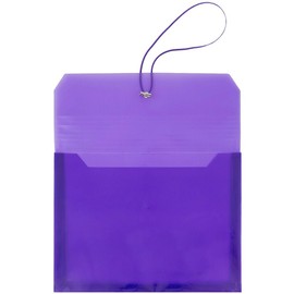 JAM PAPER Plastic Expansion Envelopes with Elastic Band Closure - Letter Booklet - 9 3/4 x 13 with 2.5 Inch Expansion - Purple - 3/Pack