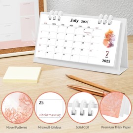 KONVINIT Small Desk Calendar 2024-2025, Aesthetic 2025 Desk Calendar - 6.8" x 3.7" - Runs From Sep. 2024 Until June. 2026, 28 Months Mini Desktop Calendar for School, Home and Office Supplies